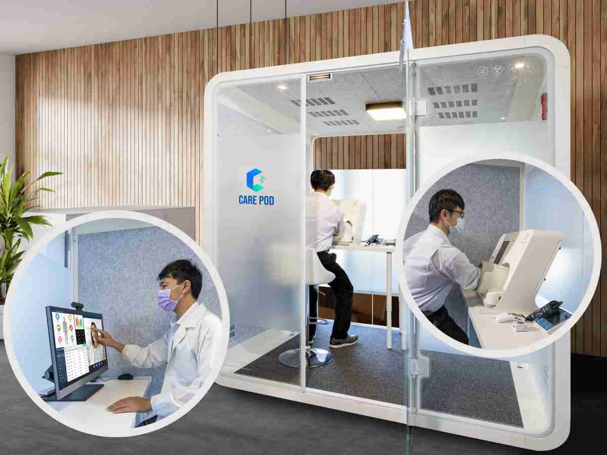 达擎于医疗科技展中展出＂远距诊疗舱＂，，，，以因应医疗数字化及社会高龄化趋势下、、、、复诊及慢性病患等族群对于远距看诊需求逐渐升高所推出的创新整合方案。。多功能合一、、、、高隐私性的远距诊疗舱可根据病患端与医师端的不同需求，，，提供弹性化及客制化功能，，，节省医生和病患的精力及时间